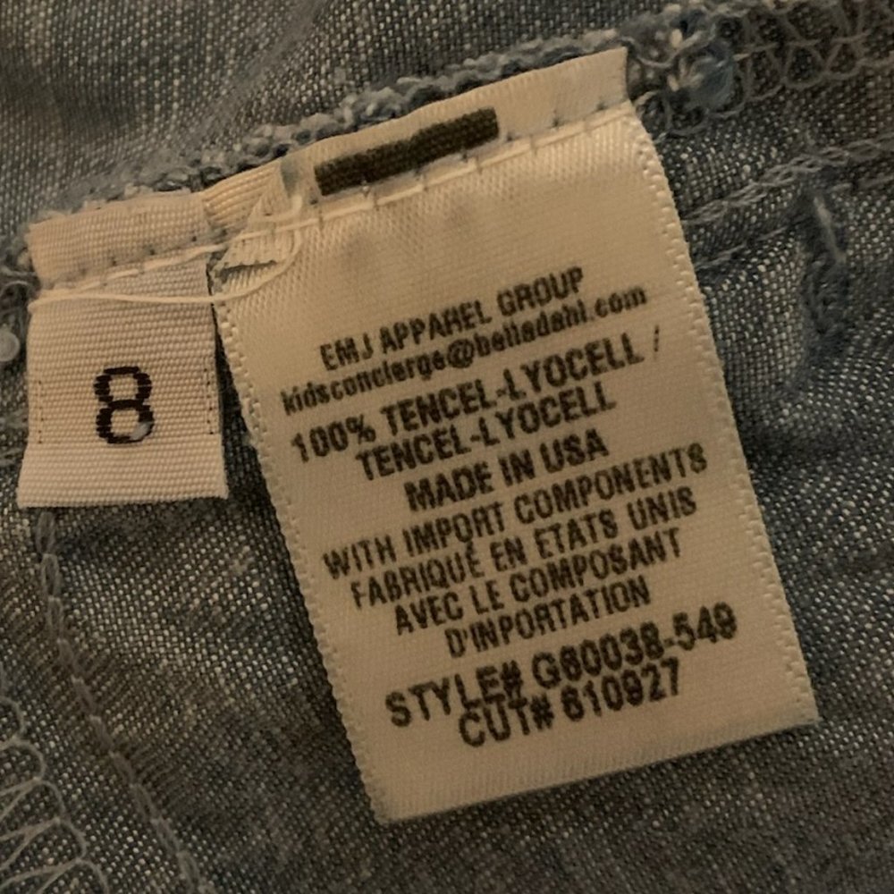 BELLA DAHL GIRLS DENIM CHAMBRAY DRESS - Picture 11 of 11